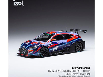 Hyundai Veloster N ETCR #3 Hyundai Motorsport N ETCR Pau 2021 T.Chilton 1:43 Scale IXO Diecast Model Car-IXO-Diecast Model Centre