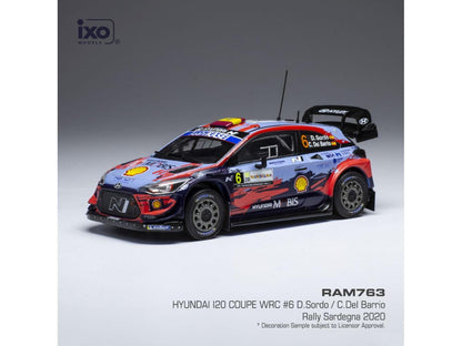 Hyundai i2 Coupe WRC #6 WRC Rallye Sardinien 2020 D.Sordo/C.Del Barrio 1:43 Scale IXO Diecast Model Car-IXO-Diecast Model Centre