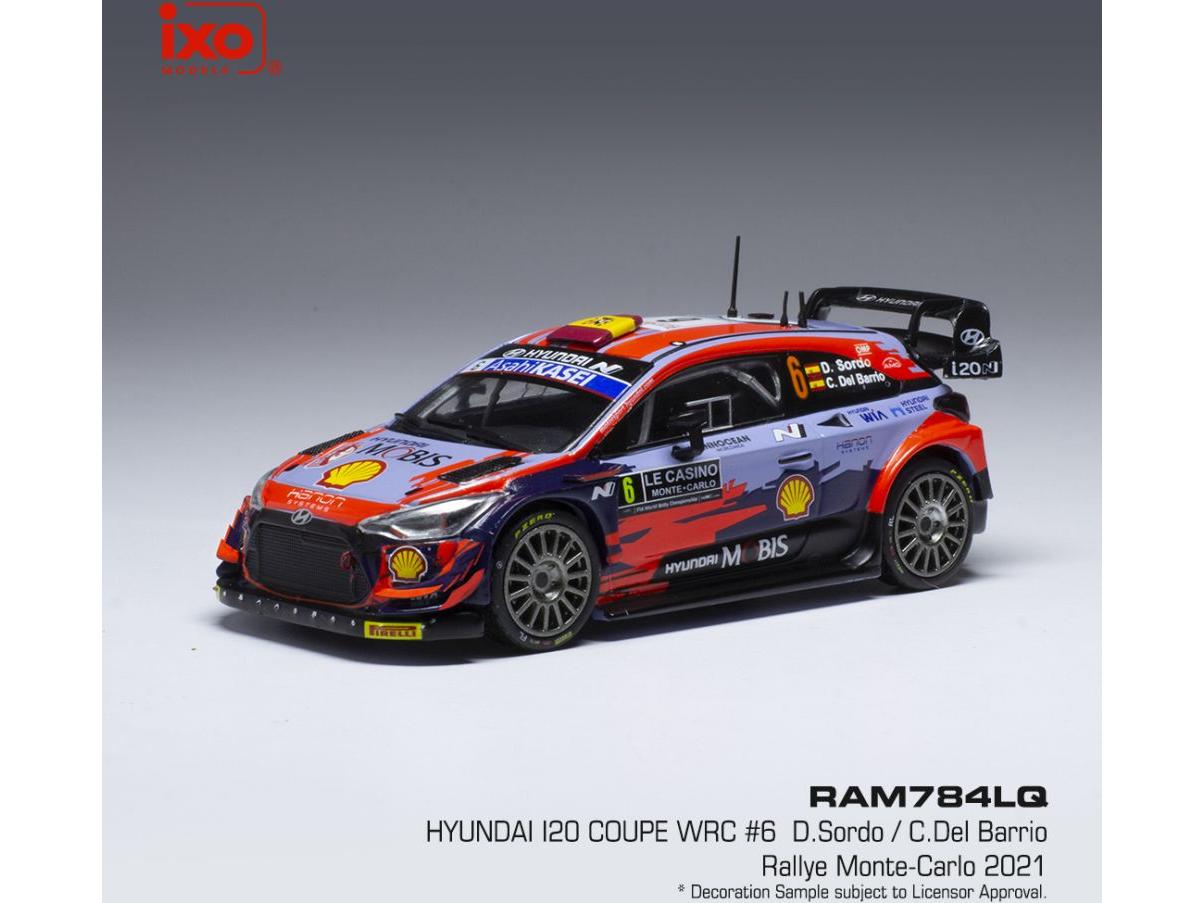 Hyundai i20 Coupe WRC #6 Rally Monte (LQ) Carlo 2021 D.Sordo/C.Del Barrio 1:43 Scale IXO Diecast Model Car-IXO-Diecast Model Centre