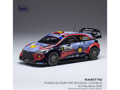 Hyundai i20 Coupe WRC #6 WRC Rallye Monza 2020 D.Sordo/C.Del Barrio 1:43 Scale IXO Diecast Model Car-IXO-Diecast Model Centre