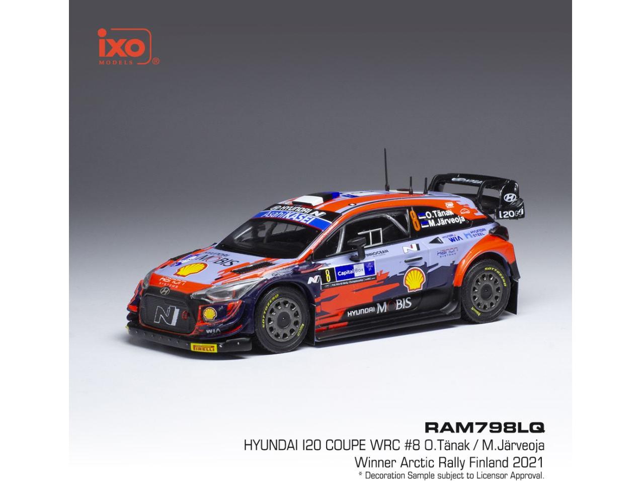 Hyundai i20 Coupe WRC #8 WRC Arctic Rally Finland 2021 O.Tanak/M.Jarveoja 1:43 Scale IXO Diecast Model Car-IXO-Diecast Model Centre