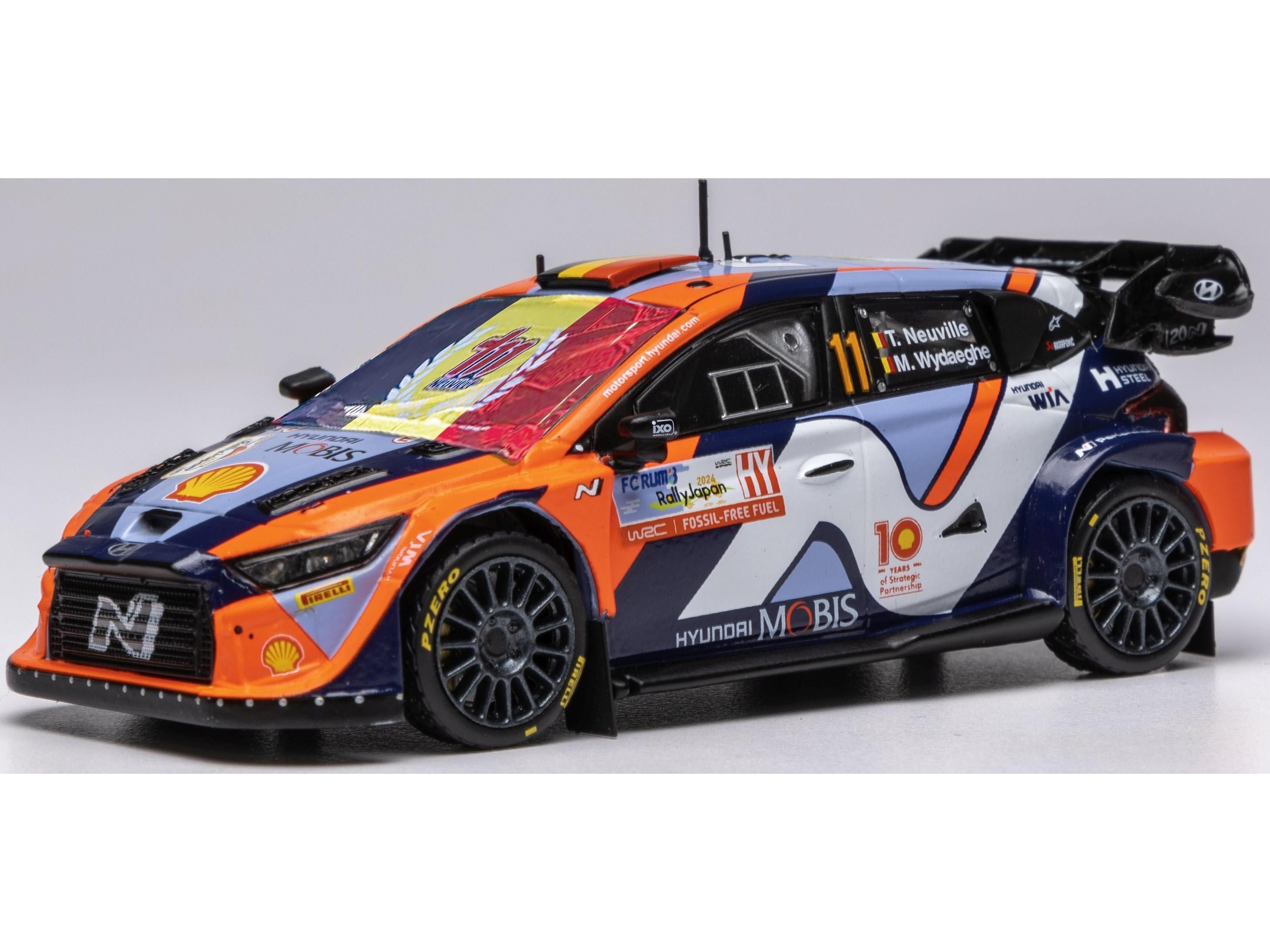 Hyundai i20 N RALLY1 #11 Neuville/Wydaeghe 2024 Japan World Champion Edition WRC1 1:43 Scale IXO Diecast Model Car-IXO-Diecast Model Centre