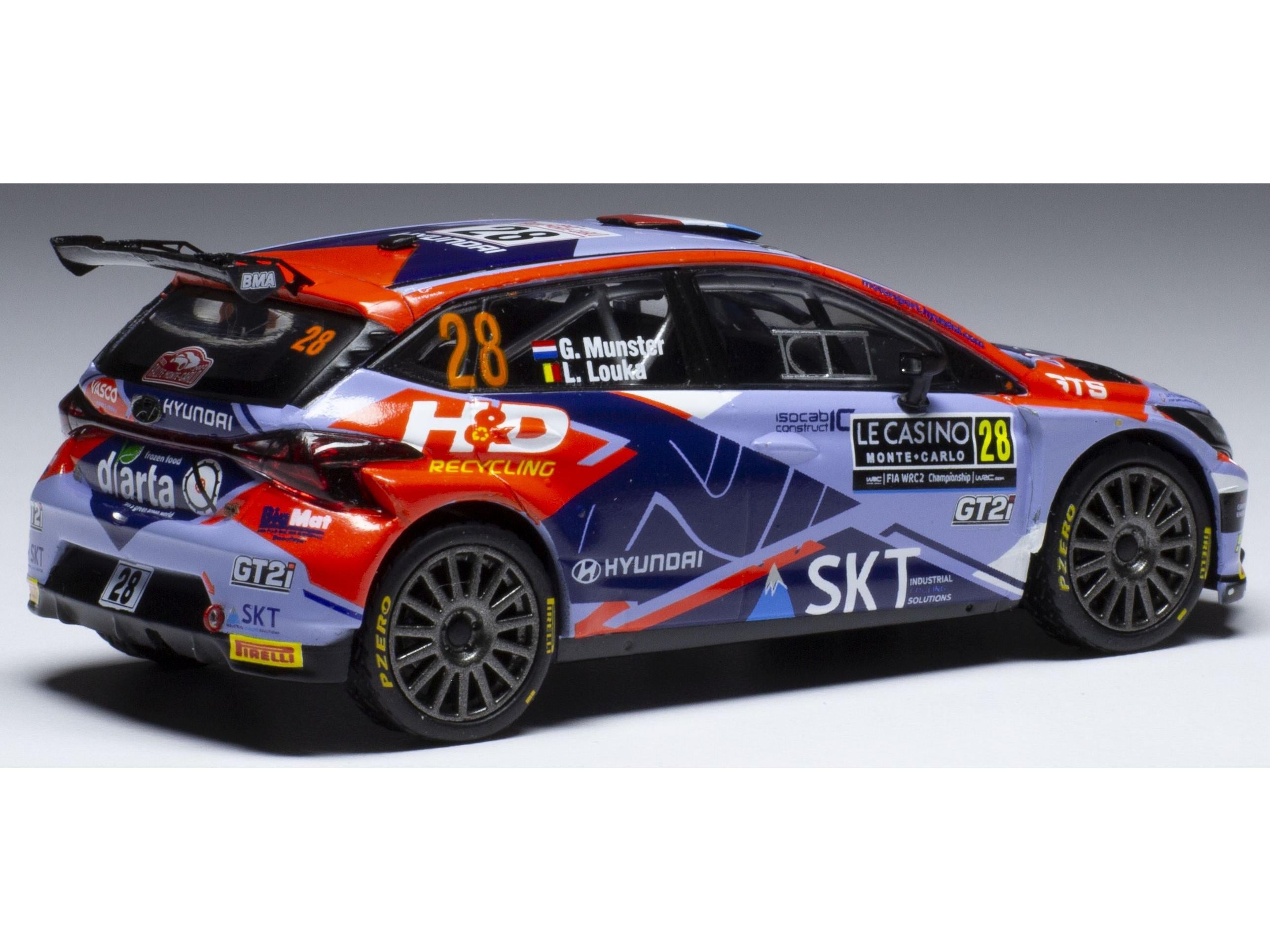 Hyundai i20 N Rally1 #28 WRC Rally Monte Carlo 2022 G.Munster/L.Louka 1:43 Scale IXO Diecast Model Car-IXO-Diecast Model Centre