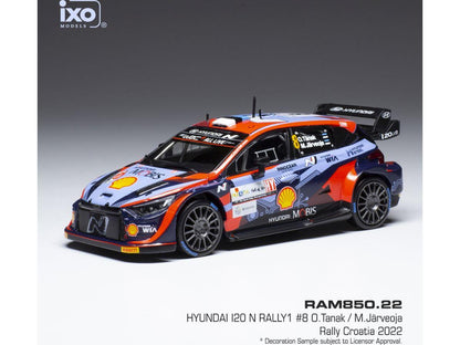 Hyundai i20 N Rally1 #8 WRC Rally Croatia 2022 O.Tanak/M.Jarveoja 1:43 Scale IXO Diecast Model Car-IXO-Diecast Model Centre