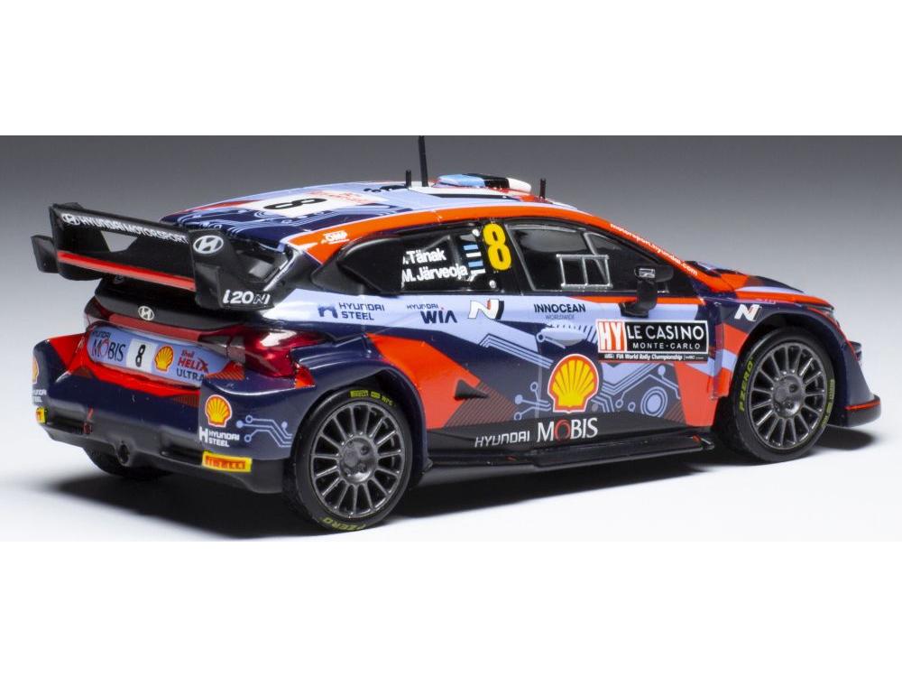 Hyundai i20 N Rally1 #8 WRC Rally Monte Carlo 2022 T.Tanak/M.Jarveoja 1:43 Scale IXO Diecast Model Car-IXO-Diecast Model Centre