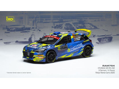 Hyundai i20 R5 #32 Rallye Monte Carlo 2020 S.Sarrazin/K.Parent 1:43 Scale IXO Diecast Model Car-IXO-Diecast Model Centre