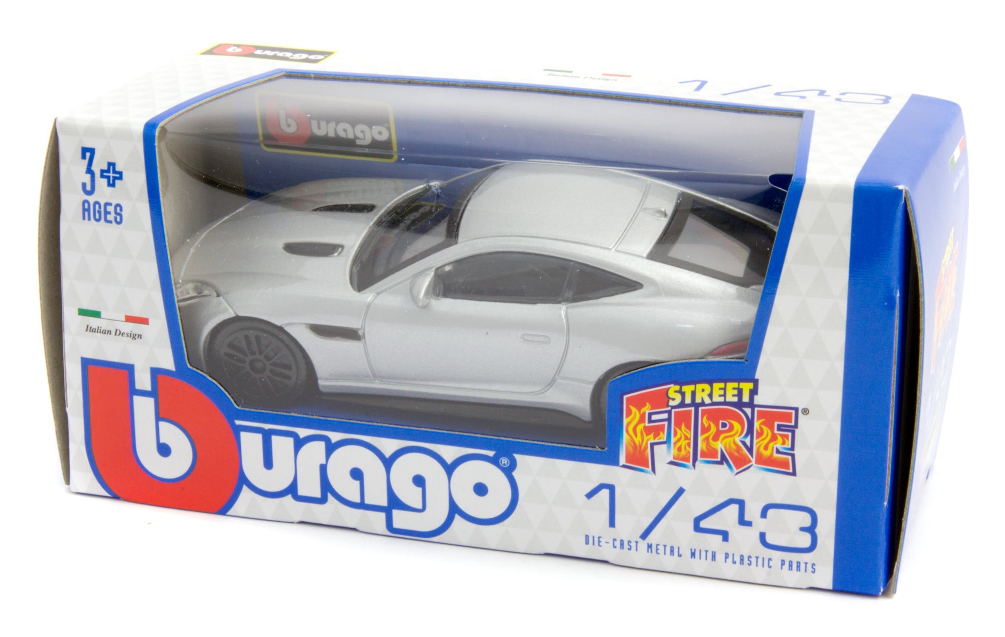 Jaguar F-TYPE Silver 1:43 Scale Bburago Diecast Toy Car-Bburago-Diecast Model Centre