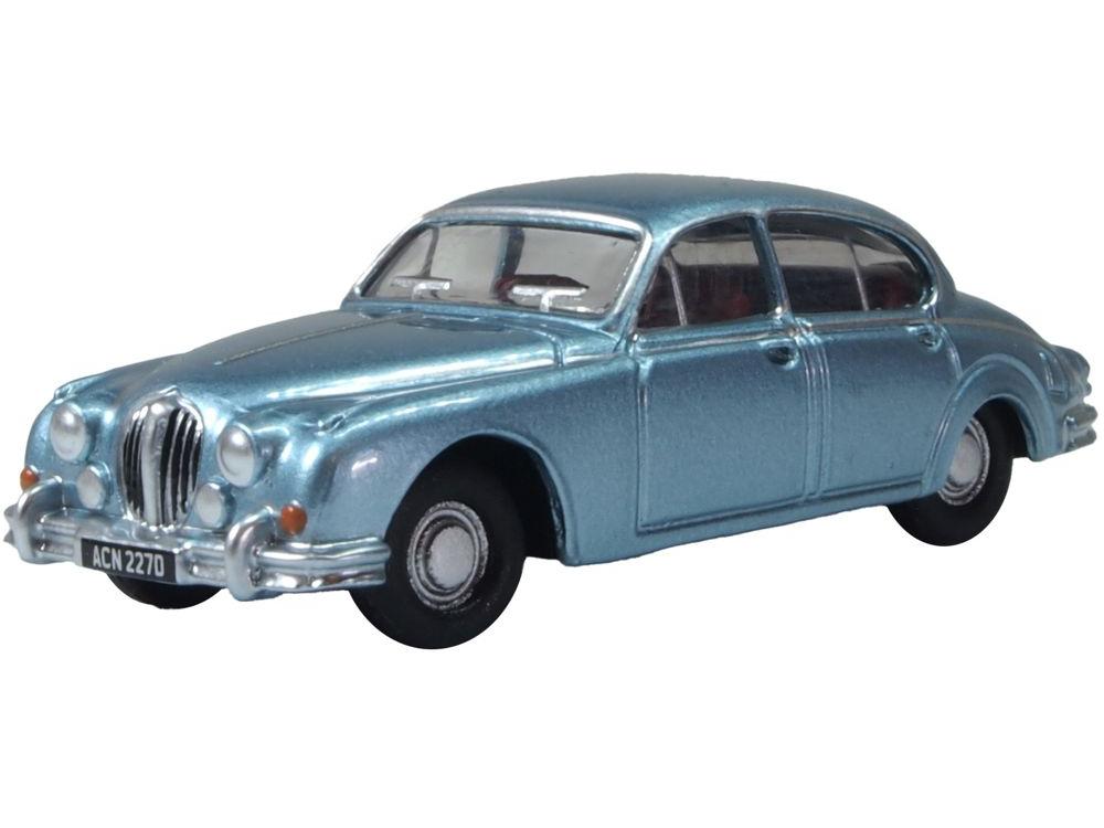 Jaguar Mk2 Opalescent Silver Blue 1:76 Scale Oxford Diecast Model-Oxford Diecast-Diecast Model Centre
