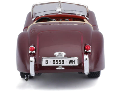 Jaguar XK120 Roadster Red Burgundy 1:24 Scale Diecast Car – Bburago-Bburago-Diecast Model Centre