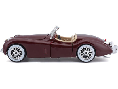 Jaguar XK120 Roadster Red Burgundy 1:24 Scale Diecast Car – Bburago-Bburago-Diecast Model Centre
