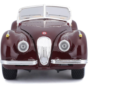 Jaguar XK120 Roadster Red Burgundy 1:24 Scale Diecast Car – Bburago-Bburago-Diecast Model Centre