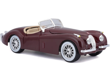 Jaguar XK120 Roadster Red Burgundy 1:24 Scale Diecast Car – Bburago-Bburago-Diecast Model Centre