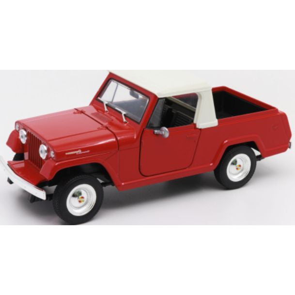 Jeep Jeepster Commando Pick Up red - 1:24 Scale Model Pickup Truck-Welly-Diecast Model Centre