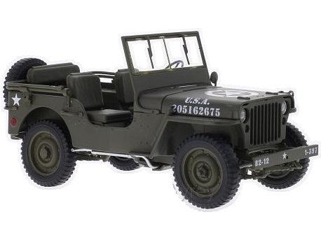 Jeep Willys Green US Army (Open) 1:18 Scale Diecast Car – Welly-Welly-Diecast Model Centre