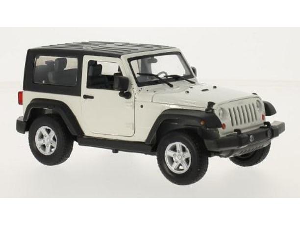 Jeep Wrangler 2007 White/Black Closed 1:24 Scale Welly Diecast Model-Welly-Diecast Model Centre