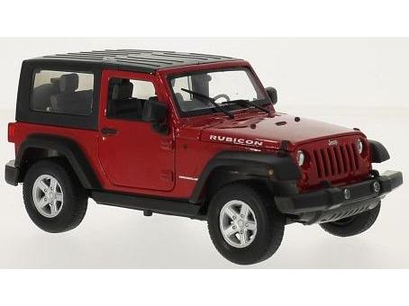 Jeep Wrangler Closed Roof Red 1:24 Scale Welly Diecast Model-Welly-Diecast Model Centre
