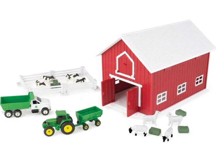 John Deere 24pc Playset w/Red Barn - Britains (Young Farmer)