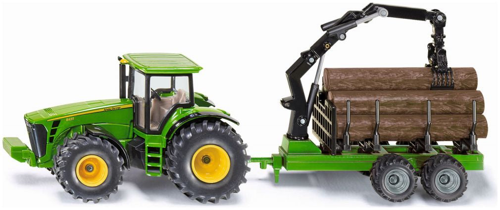 John Deere Tractor With Forestry Trailer 1:50 Scale Siku-Siku-Diecast Model Centre