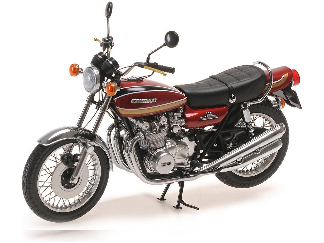 Kawasaki 900 Z1 ‘Super 4’ 1972 Diecast Model (Red/Brown) 1:12 Minichamps Motorcycle-Minichamps-Diecast Model Centre