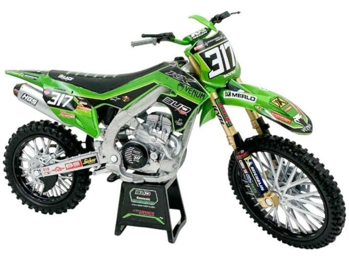 Kawasaki KX450F 2020 Bud Racing Team Mathis Valin #317 1:12 Scale NewRay Diecast Model Motorcycle-NewRay-Diecast Model Centre