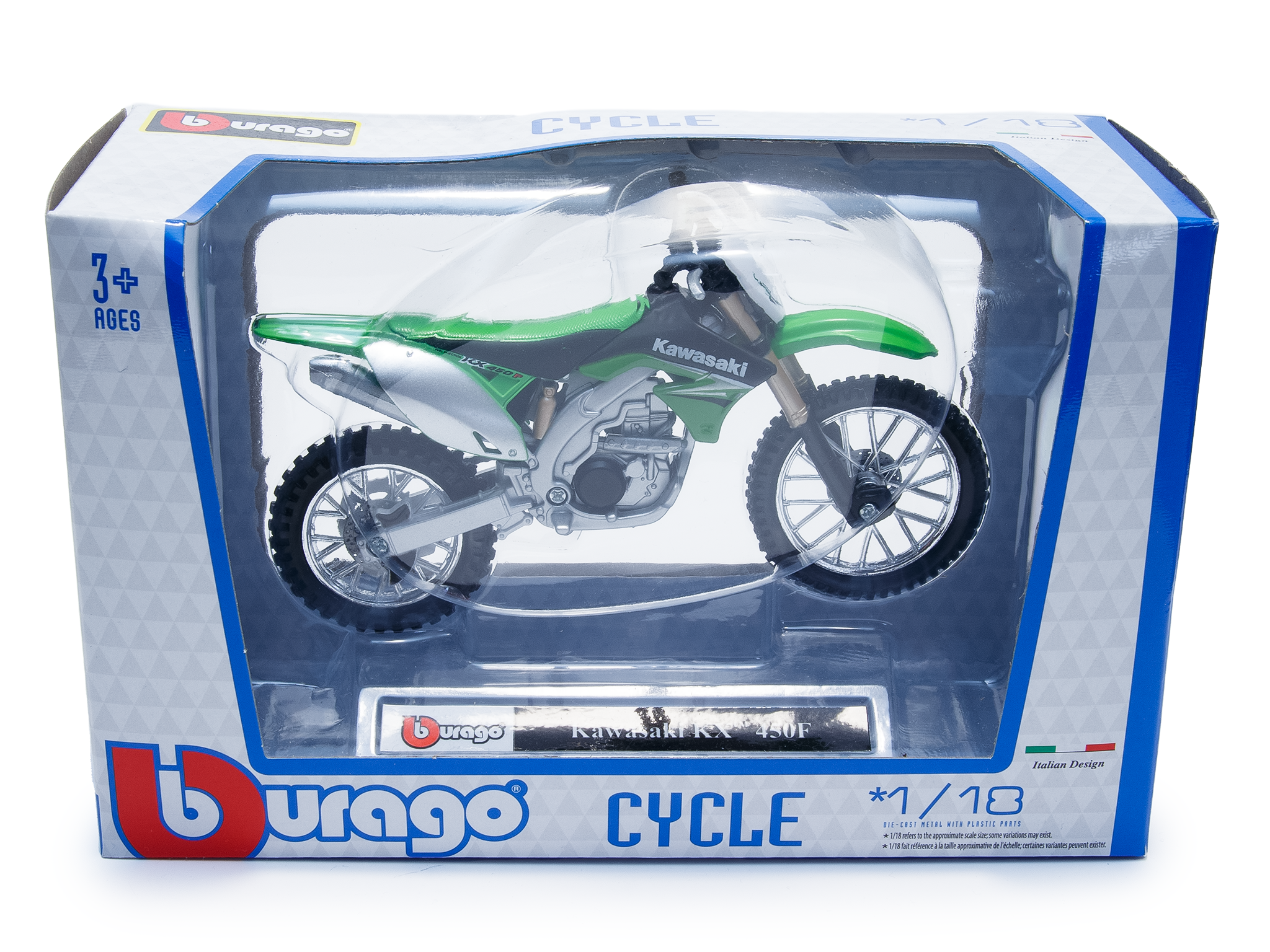 Kawasaki KX450F green - 1:18 Scale Motorbike Model (Damaged Box)-Bburago-Diecast Model Centre