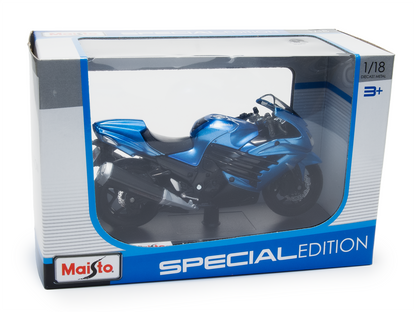 Kawasaki Ninja ZX-14R blue 1:18 Scale Motorcycle Model