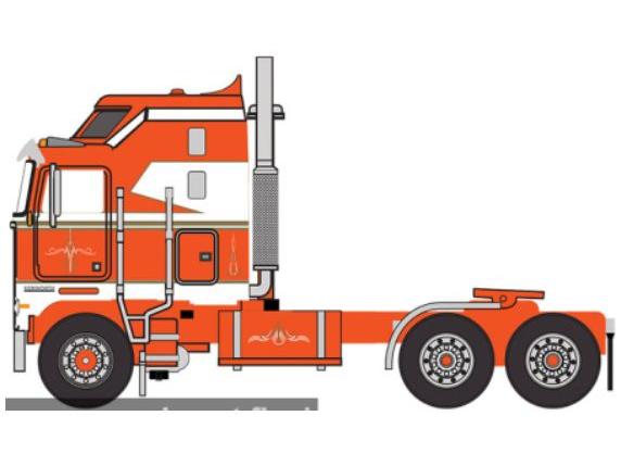 Kenworth K100 Aerodyne Orange 1976 1:64 Scale IXO Diecast Model Truck-IXO-Diecast Model Centre