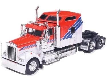 Kenworth W900 Red/White 1994 1:64 Scale Diecast Truck – IXO-IXO-Diecast Model Centre