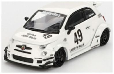 LB-Works X Abas Works Abarth 595 Gara White (LHD) 1:64 Scale MINI GT Diecast Model-MINI GT-Diecast Model Centre