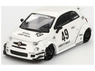 LB-Works X Abas Works Abarth 595 Gara White (LHD) (Blister Packaging) 1:64 Scale MINI GT Diecast Model-MINI GT-Diecast Model Centre