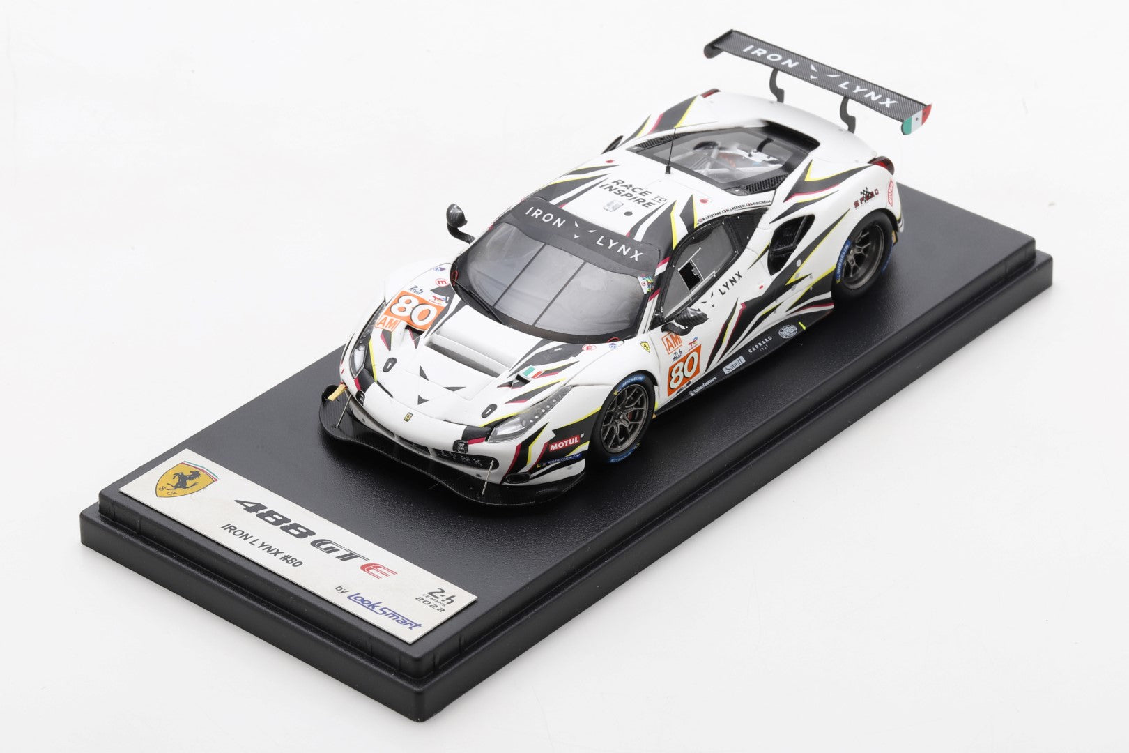 Ferrari 488 GTE EVO #80 Iron Lynx 24H Le Mans 2022 Cressoni/Fisichella/Heistand 1:43 Scale Looksmart Resin Model Car