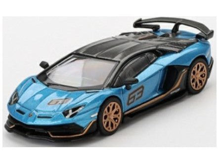 Lamborghini Aventador SVJ 63 Blu Aegir - 1:64 Scale Model Car-MINI GT-Diecast Model Centre