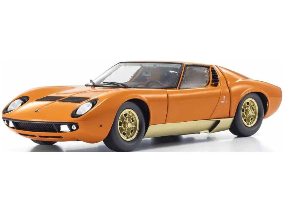 Lamborghini Miura P400 1968 Orange Gold 1:18 Scale Diecast Model Truck – Kyosho-Kyosho-Diecast Model Centre