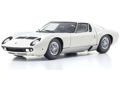 Lamborghini Miura P400 1968 White Silver 1:18 Scale Diecast Model Truck – Kyosho-Kyosho-Diecast Model Centre