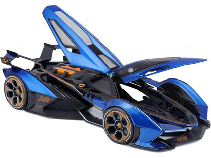 Lamborghini V12 Vision GT Blue/Black 2021 1:18 Scale Maisto Diecast Toy Car-Maisto-Diecast Model Centre