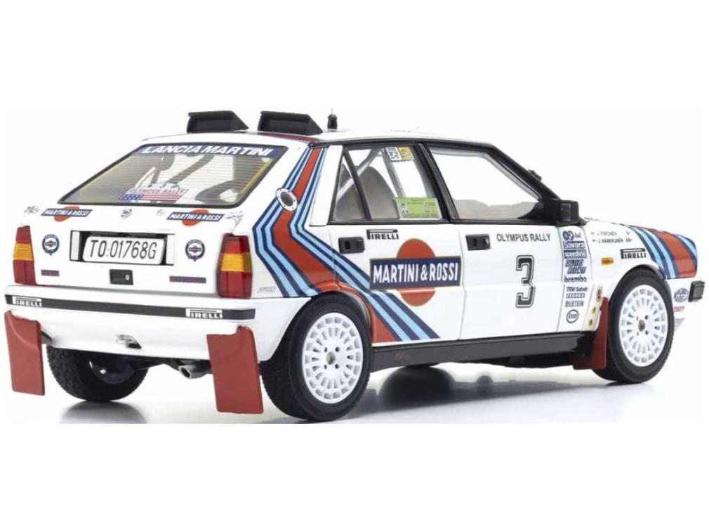 Lancia Delta HF 4WD Olympus Rally 1987 Winner #3 Juha Kankkunen / Juha Piironen 1:18 Scale Diecast Model Car – Kyosho-Kyosho-Diecast Model Centre