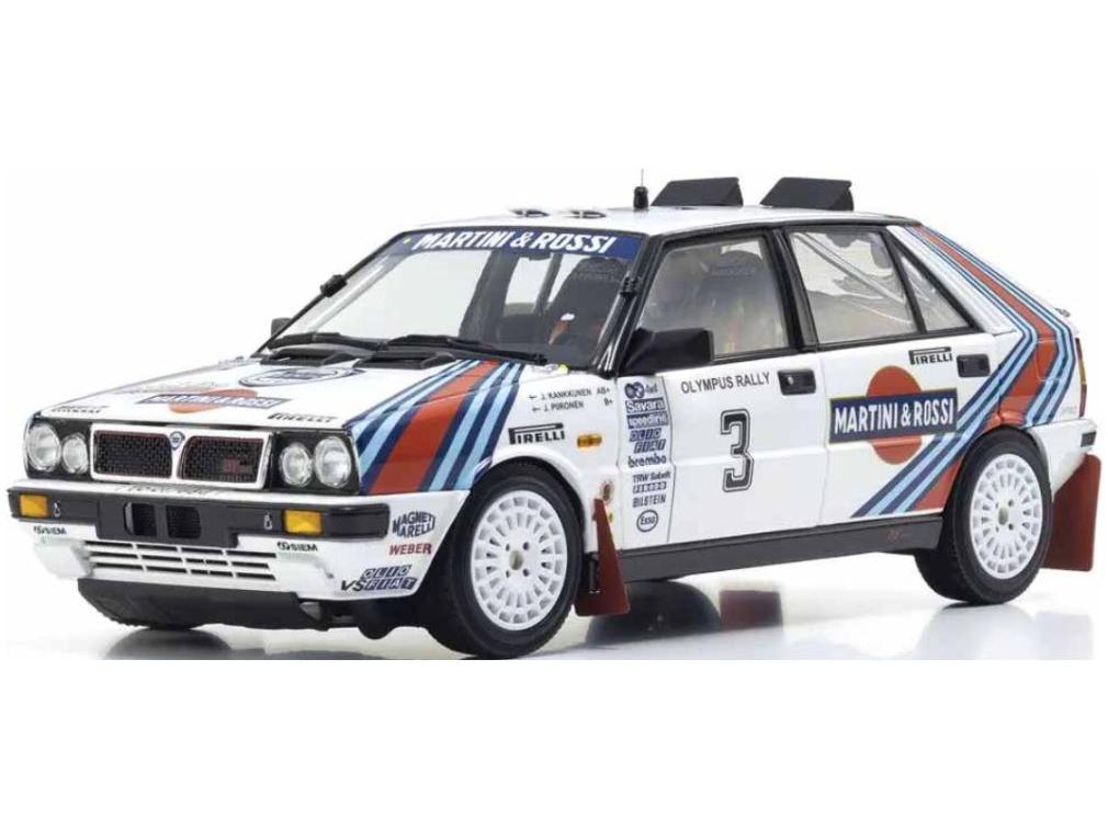 Lancia Delta HF 4WD Olympus Rally 1987 Winner #3 Juha Kankkunen / Juha Piironen 1:18 Scale Diecast Model Truck – Kyosho-Kyosho-Diecast Model Centre