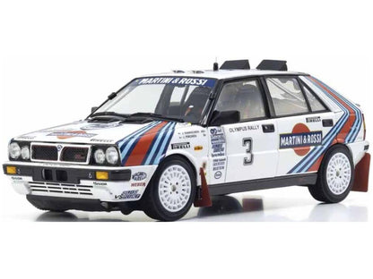 Lancia Delta HF 4WD Olympus Rally 1987 Winner #3 Juha Kankkunen / Juha Piironen 1:18 Scale Diecast Model Truck – Kyosho-Kyosho-Diecast Model Centre