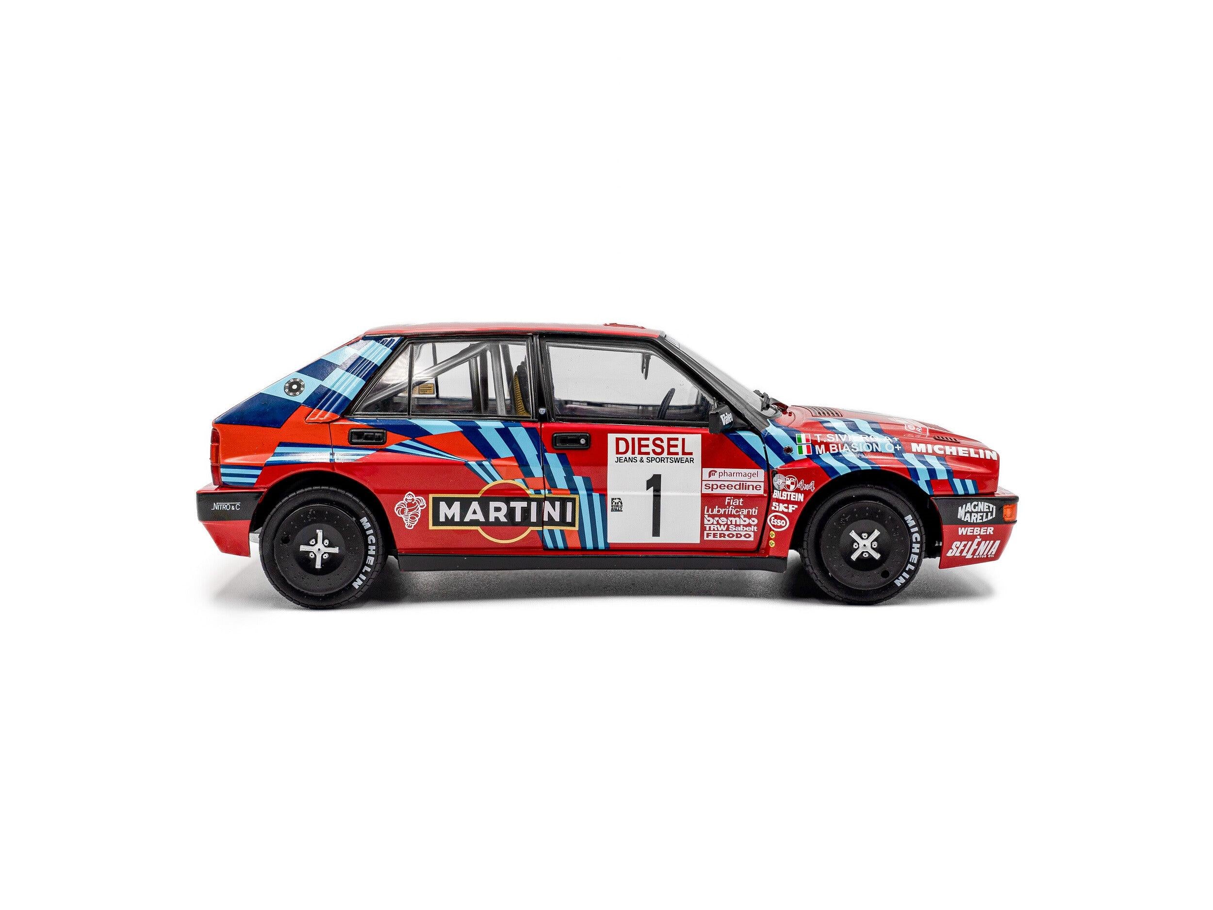 Lancia Delta HF Integrale Red #1 M.Biasion T.Siviero Rally San Remo 1989 1:18 Scale Solido Diecast Model Car-Solido-Diecast Model Centre