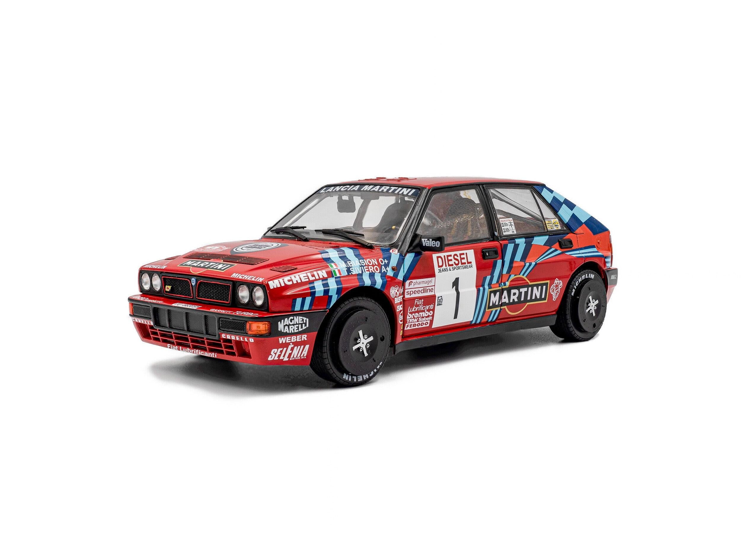 Lancia Delta HF Integrale Red #1 M.Biasion T.Siviero Rally San Remo 1989 1:18 Scale Solido Diecast Model Car-Solido-Diecast Model Centre