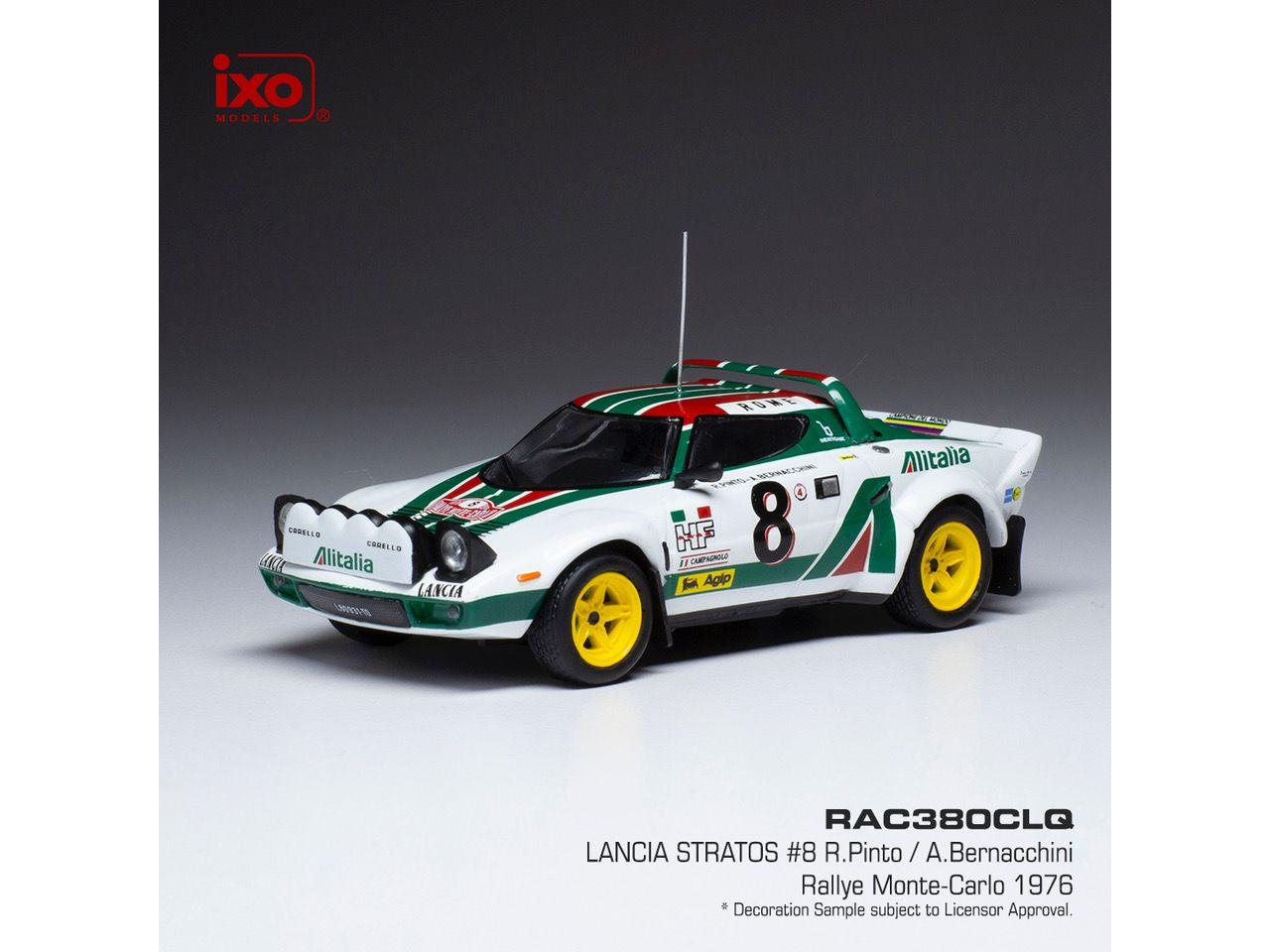 Lancia Stratos HF #8 Lancia Alitalia Monte Carlo 1976 R.Pinto/A.Bernacchini 1:43 Scale IXO Diecast Model Car-IXO-Diecast Model Centre