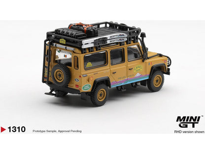 Land Rover Defender 110 1998 Camel Trophy Tierra Del Fuego CT.36 Romania (RHD) Blister Packaging 1:64 Scale Diecast Model Car – MINI GT-MINI GT-Diecast Model Centre