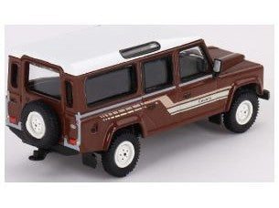 Land Rover Defender 110 County Station Wagon 1985 Russet Brown 1:64 Scale Model Car