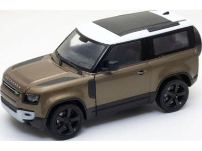Land Rover Defender 90 2020 Metallic Brown/ White 1:24 Scale Welly Diecast Model-Welly-Diecast Model Centre
