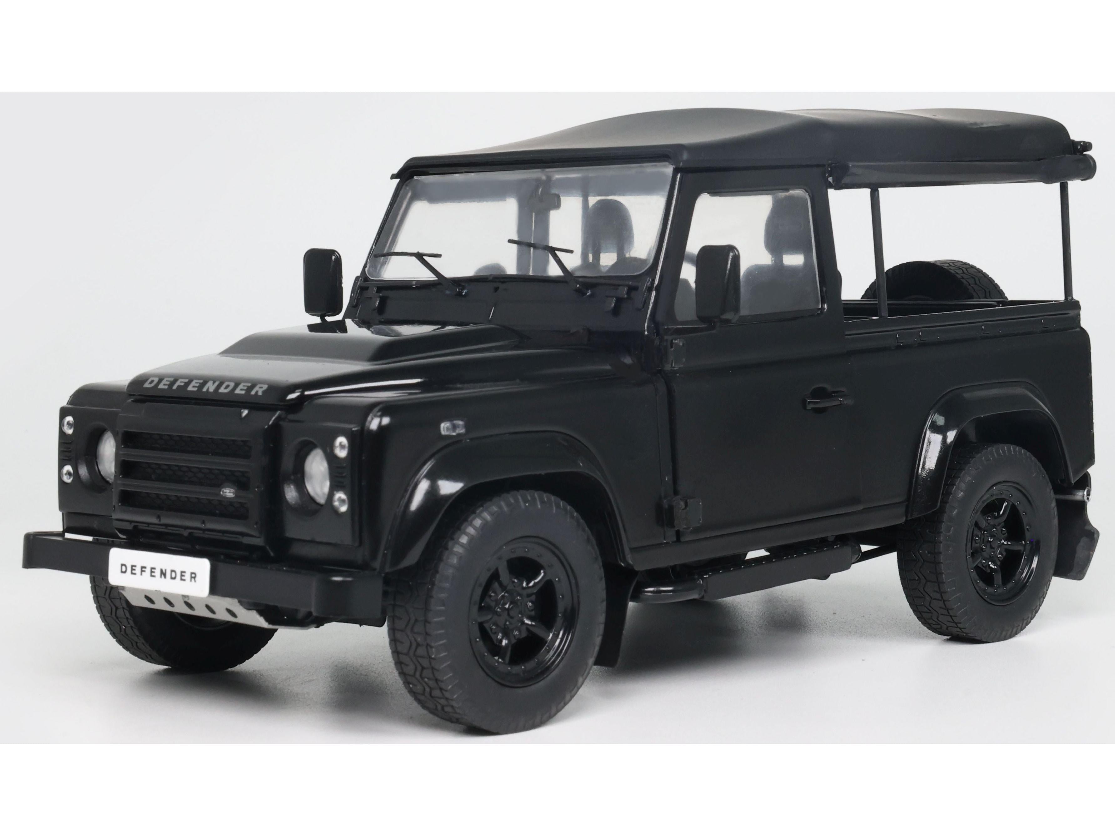 Land Rover Defender 90 Short w/Rear Cover Black 2016 1:18 Scale Solido Diecast Model Car-Solido-Diecast Model Centre