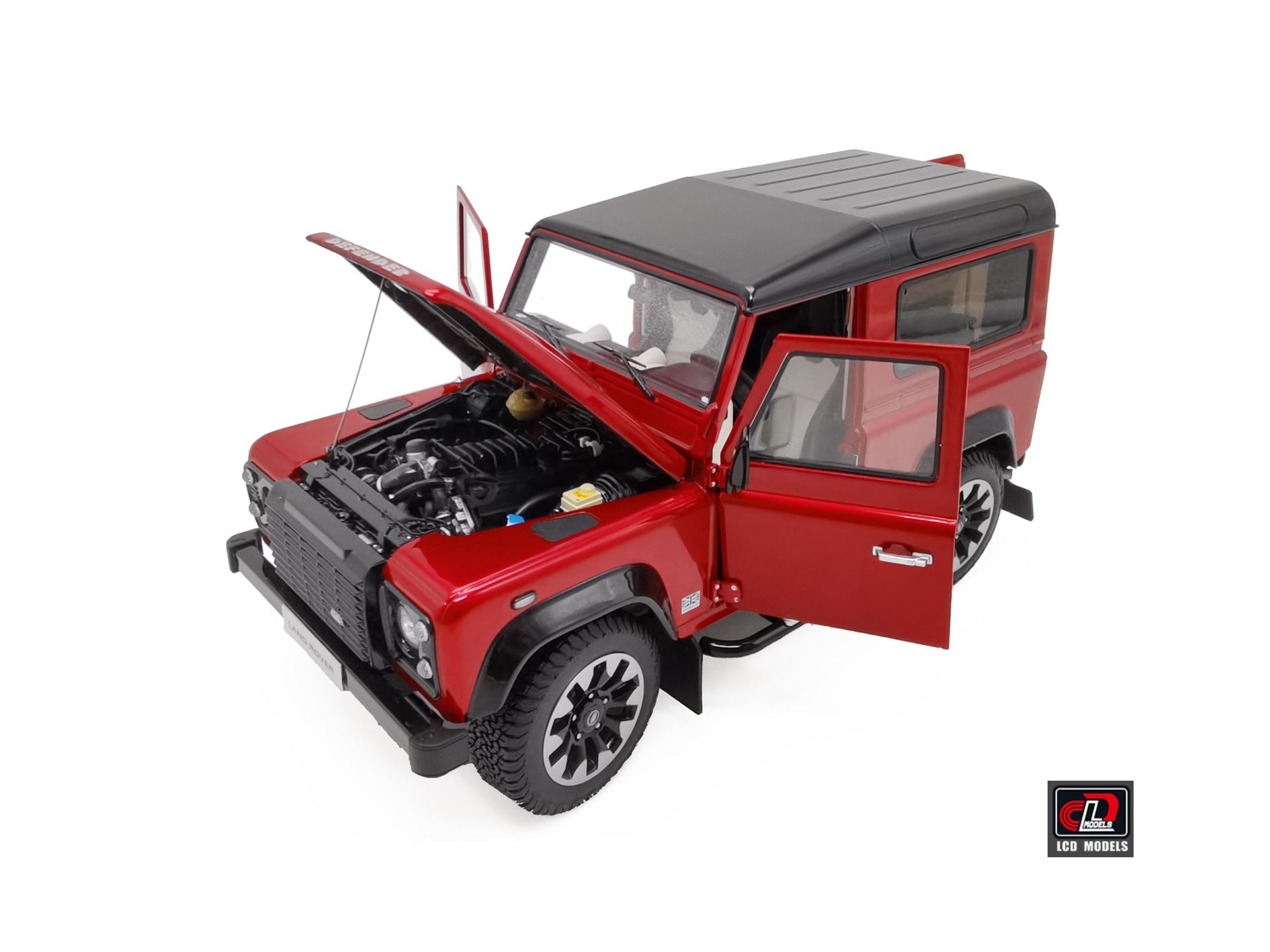Land Rover Defender 90 Works V8 70th Birthday red - 1:18 Scale Diecast Model Car-LCD Models-Diecast Model Centre