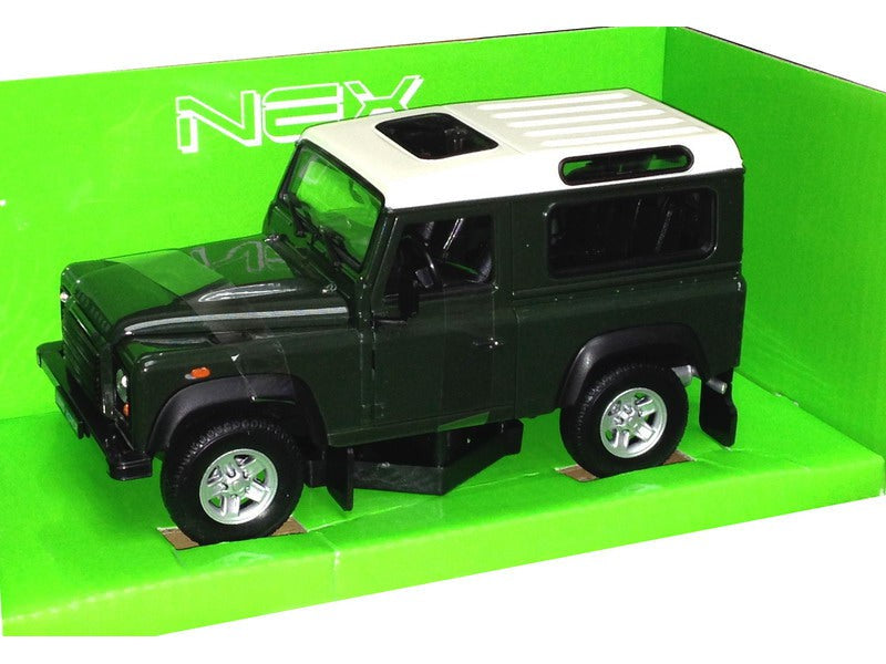 Land Rover Defender 90 green- 1:24 Scale Model Car-Welly-Diecast Model Centre