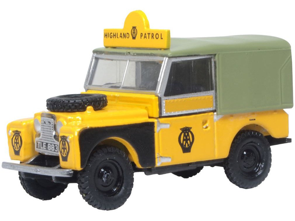 Land Rover Series I 88" Canvas AA Highland Patrol - 1:76 Scale Diecast Model Car-Oxford Diecast-Diecast Model Centre