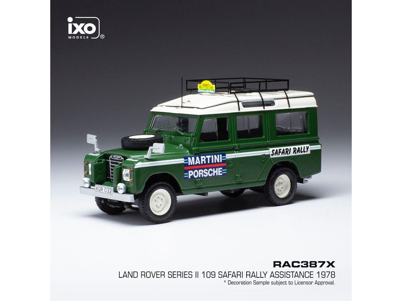 Land Rover Series II 109 RHD Team Porsche Martini Safari Rally 1978 Assistance Van 1:43 Scale IXO Diecast Model Car-IXO-Diecast Model Centre