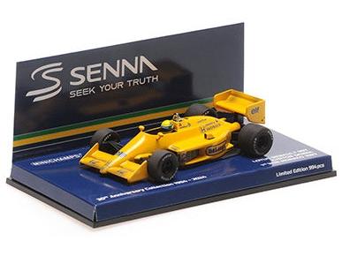 Lotus Honda 99T (Dirty Version) First Monaco GP Win 1987 Ayrton Senna 1:43 Scale Diecast Car – Minichamps-Minichamps-Diecast Model Centre